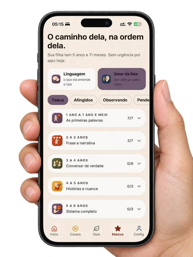 Tela de marcos do Iabecê por faixa de idade